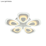 Modern Acrylic Ceiling Light Fixture - Peacock Tail Design Led Flush Mount Lamp With 3/5/9 Lights