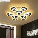 Modern Acrylic Ceiling Light Fixture - Peacock Tail Design Led Flush Mount Lamp With 3/5/9 Lights