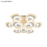 Modern Acrylic Ceiling Light Fixture - Peacock Tail Design Led Flush Mount Lamp With 3/5/9 Lights