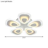 Modern Acrylic Ceiling Light Fixture - Peacock Tail Design Led Flush Mount Lamp With 3/5/9 Lights