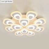 Modern Acrylic Ceiling Light Fixture - Peacock Tail Design Led Flush Mount Lamp With 3/5/9 Lights