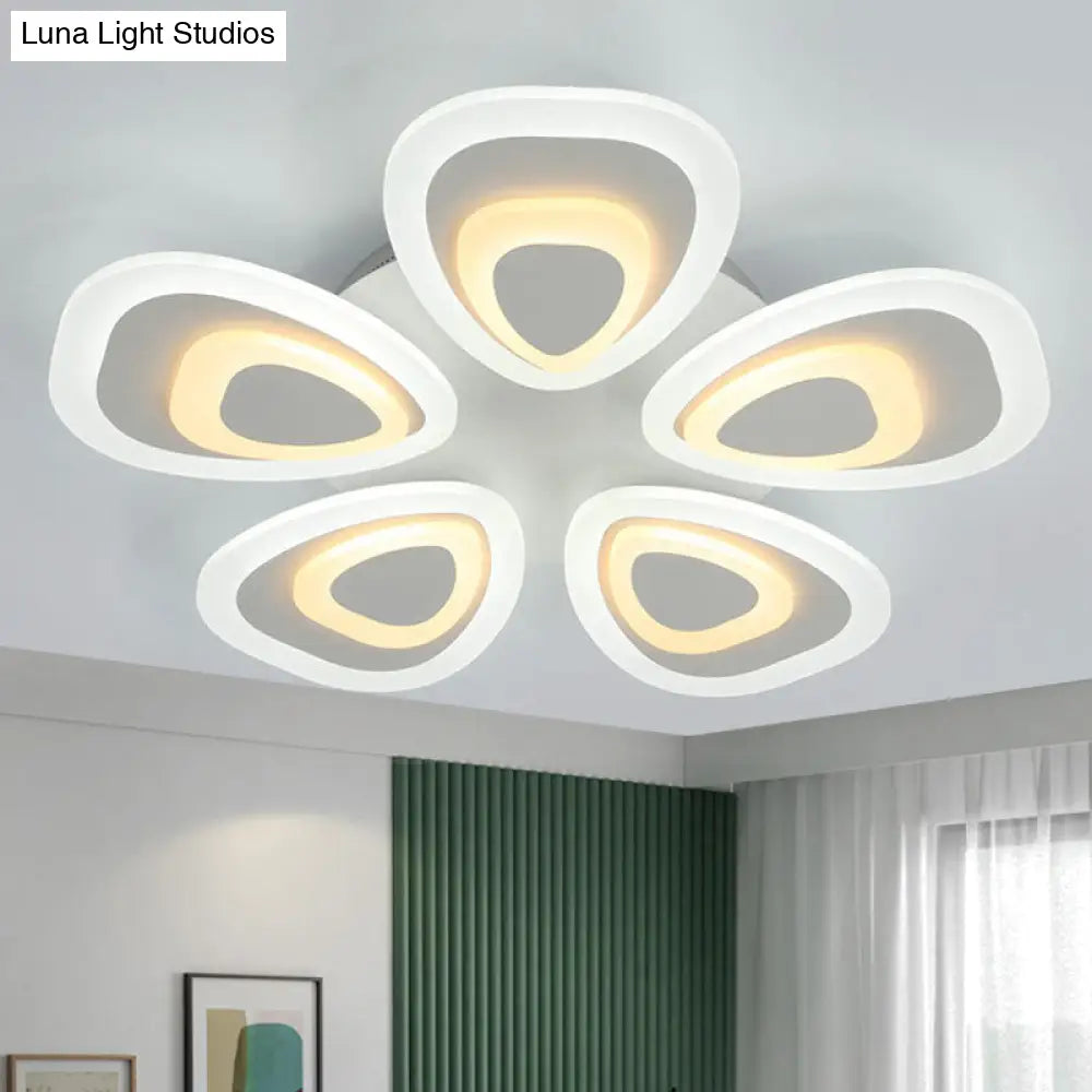 Modern Acrylic Ceiling Light Fixture - Peacock Tail Design Led Flush Mount Lamp With 3/5/9 Lights