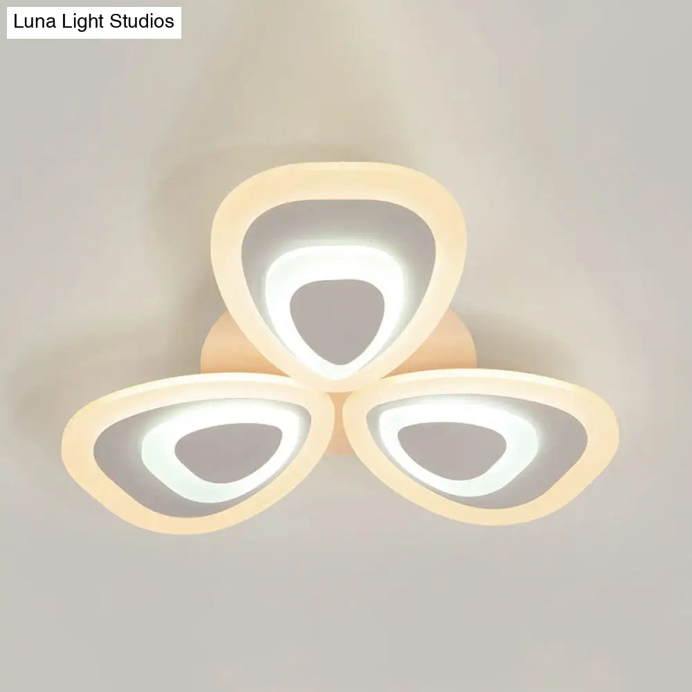 Modern Acrylic Ceiling Light Fixture - Peacock Tail Design Led Flush Mount Lamp With 3/5/9 Lights