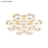 Modern Acrylic Ceiling Light Fixture - Peacock Tail Design Led Flush Mount Lamp With 3/5/9 Lights