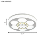 Modern Acrylic Ceiling Mount Light In White With Multi-Color Led Lighting And Crystal Accent