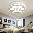 Modern Acrylic Ceiling Mount Light In White With Multi-Color Led Lighting And Crystal Accent / A