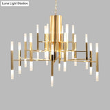 Modern Acrylic Chandelier Pendant Light With Tubular Shade For Stylish Suspension