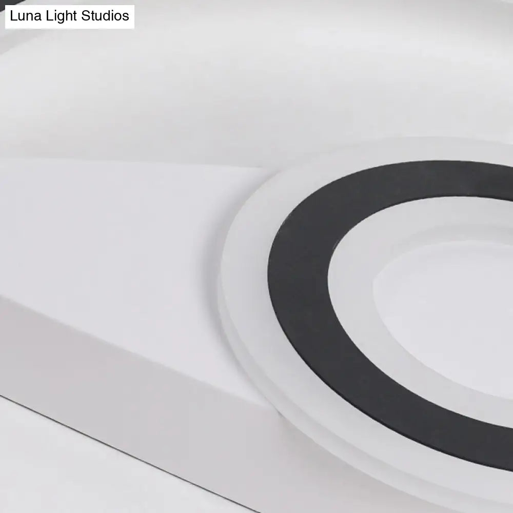 Modern Acrylic Circular Led Ceiling Mount Light In Black Perfect For Living Room