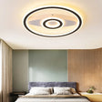 Modern Acrylic Circular Led Ceiling Mount Light In Black Perfect For Living Room / 16’ White