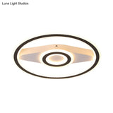 Modern Acrylic Circular Led Ceiling Mount Light In Black Perfect For Living Room