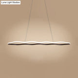 Modern Acrylic Coffee Wave Hanging Led Ceiling Light - 23.5’/36.5’/47’ Wide Warm/White