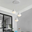 Modern Acrylic Cone Pendant Light With 3 Heads - White/Grey Coffee House Hanging Lamp White
