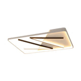 Modern Acrylic Double V-Shape Ceiling Lamp Black And White Led Flush Mount Light With Stepless