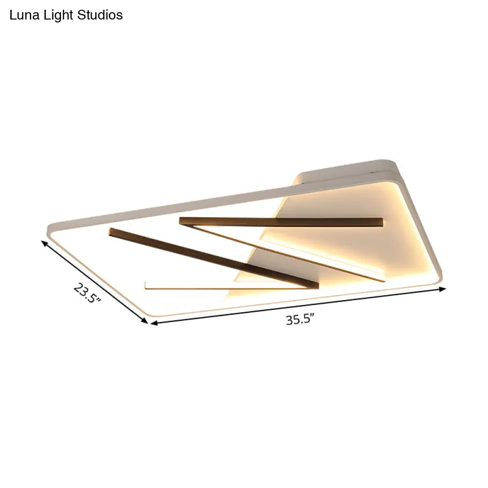 Modern Acrylic Double V - Shape Ceiling Lamp Black And White Led Flush Mount Light With Stepless