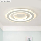 Modern Acrylic Flower Ceiling Light - 16’/19.5’/23.5’ Flushmount For Living Room In Warm/White