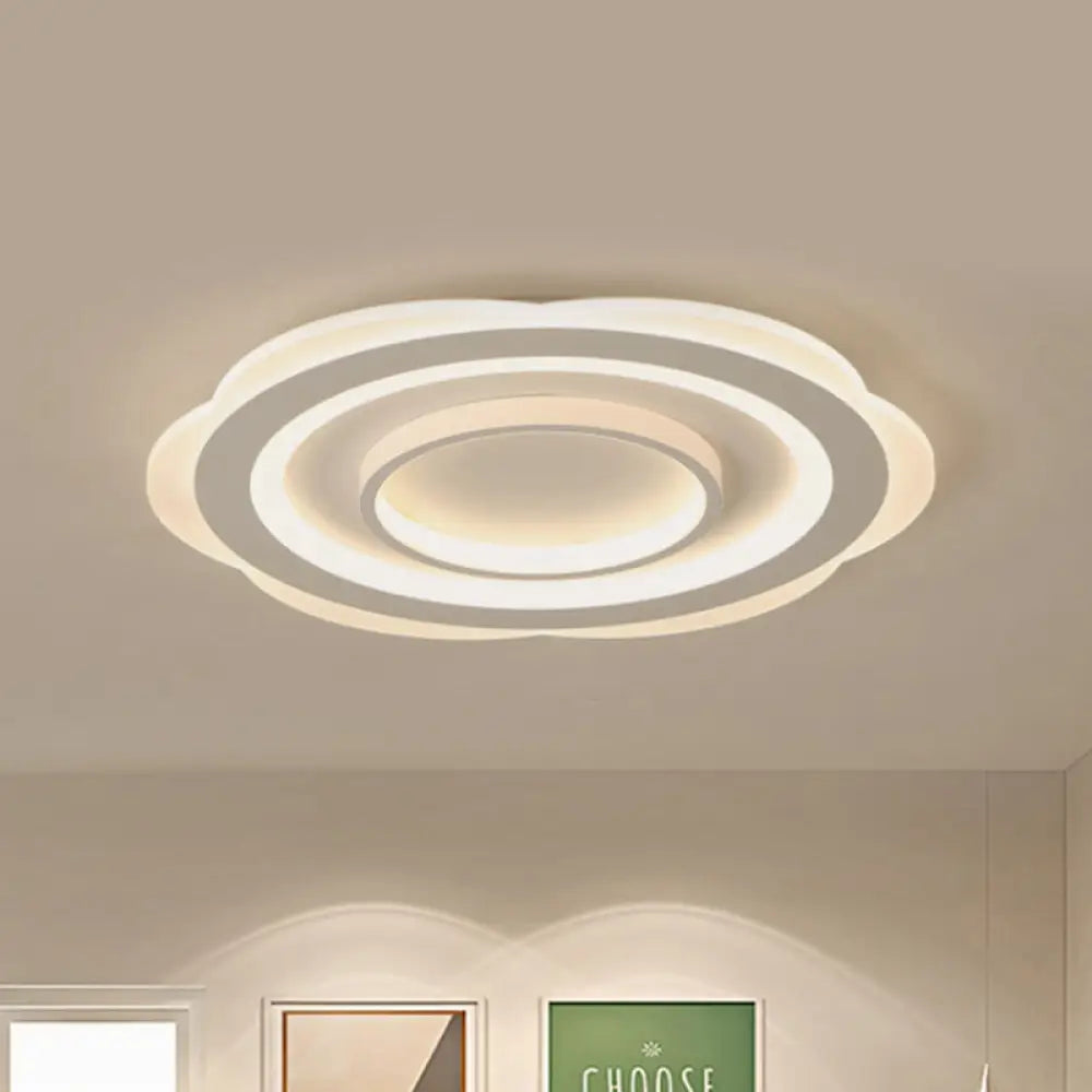 Modern Acrylic Flower Ceiling Light - 16’/19.5’/23.5’ Flushmount For Living Room In