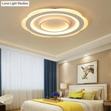 Modern Acrylic Flower Ceiling Light - 16’/19.5’/23.5’ Flushmount For Living Room In Warm/White