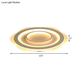 Modern Acrylic Flower Ceiling Light - 16’/19.5’/23.5’ Flushmount For Living Room In Warm/White