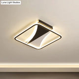 Modern Acrylic Flush Light For Bedroom - Square/Rectangular Ceiling Lighting In Black/White