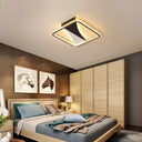 Modern Acrylic Flush Light For Bedroom - Square/Rectangular Ceiling Lighting In Black/White