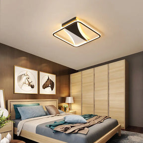 Modern Acrylic Flush Light For Bedroom - Square/Rectangular Ceiling Lighting In Black/White