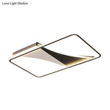 Modern Acrylic Flush Light For Bedroom - Square/Rectangular Ceiling Lighting In Black/White