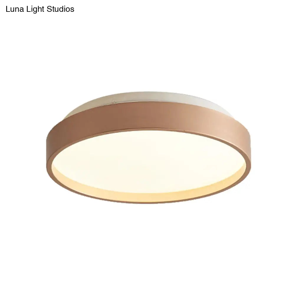 Modern Acrylic Flush Mount Ceiling Light - 12’/18’ Round Coffee Bronze/Gold/White Indoor Use