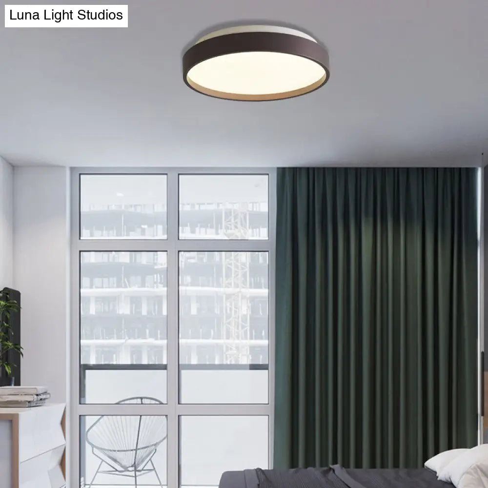 Modern Acrylic Flush Mount Ceiling Light - 12’/18’ Round Coffee Bronze/Gold/White Indoor Use