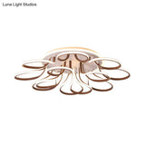 Modern Acrylic Flush Mount Ceiling Light Fixture - Bend Design 9/12 Heads Brown 38.5’/46.5’