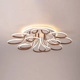 Modern Acrylic Flush Mount Ceiling Light Fixture - Bend Design 9/12 Heads Brown 38.5’/46.5’