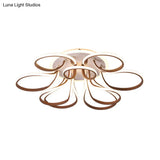 Modern Acrylic Flush Mount Ceiling Light Fixture - Bend Design 9/12 Heads Brown 38.5’/46.5’