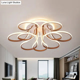 Modern Acrylic Flush Mount Ceiling Light Fixture - Bend Design 9/12 Heads Brown 38.5’/46.5’