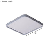 Modern Acrylic Flush Mount Ceiling Light In Grey For 16’/19.5’ Wide Spaces With Led Warm And