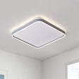 Modern Acrylic Flush Mount Ceiling Light In Grey For 16’/19.5’ Wide Spaces With Led Warm And