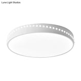 Modern Acrylic Flush Mount Drum Ceiling Light Fixture Led Black/White/Grey Warm/White