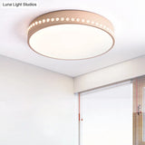 Modern Acrylic Flush Mount Drum Ceiling Light Fixture Led Black/White/Grey Warm/White 14/18/21.5 Dia