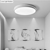 Modern Acrylic Flush Mount Drum Ceiling Light Fixture Led Black/White/Grey Warm/White