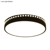 Modern Acrylic Flush Mount Drum Ceiling Light Fixture Led Black/White/Grey Warm/White