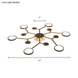 Modern Acrylic Flush Mount Lamp With Starburst Design And 6/8/10 Warm Led Lights In White