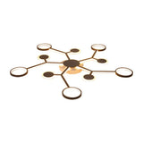 Modern Acrylic Flush Mount Lamp With Starburst Design And 6/8/10 Warm Led Lights In White