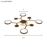 Modern Acrylic Flush Mount Lamp With Starburst Design And 6/8/10 Warm Led Lights In White
