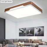 Modern Acrylic Flush Mount Light Fixture - Brown Rectangular 20.5’/36.5’/45’ Warm/White