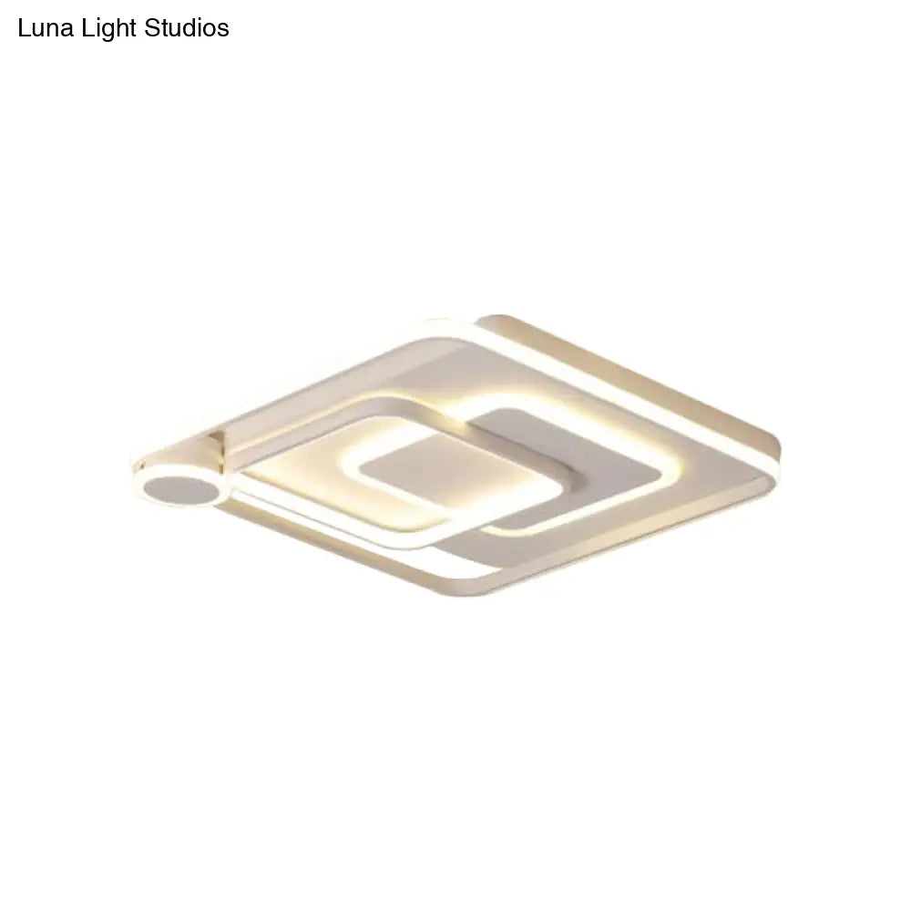 Modern Acrylic Flush Mount Nordic Lamp - Black/White Led Ceiling Light In Warm/White 18’/21.5’ Wide