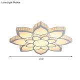 Modern Acrylic Flush Mount Spotlight Led Ceiling Light With Remote Control Dimming - White/3 Color