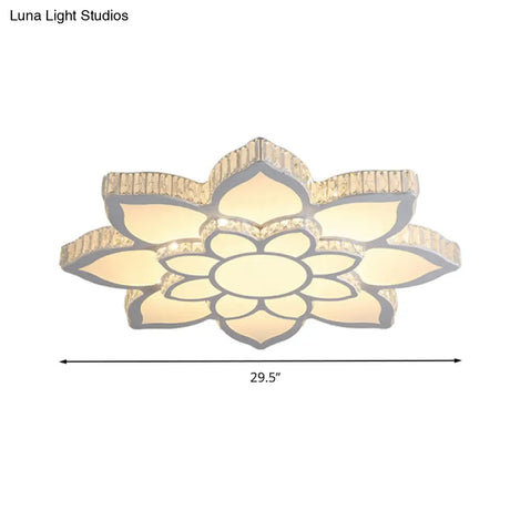 Modern Acrylic Flush Mount Spotlight Led Ceiling Light With Remote Control Dimming - White/3 Color