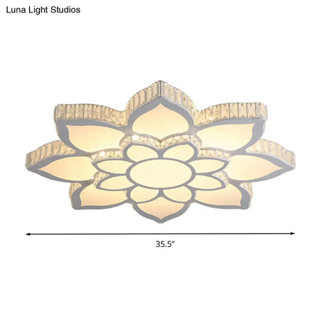 Modern Acrylic Flush Mount Spotlight Led Ceiling Light With Remote Control Dimming - White/3 Color