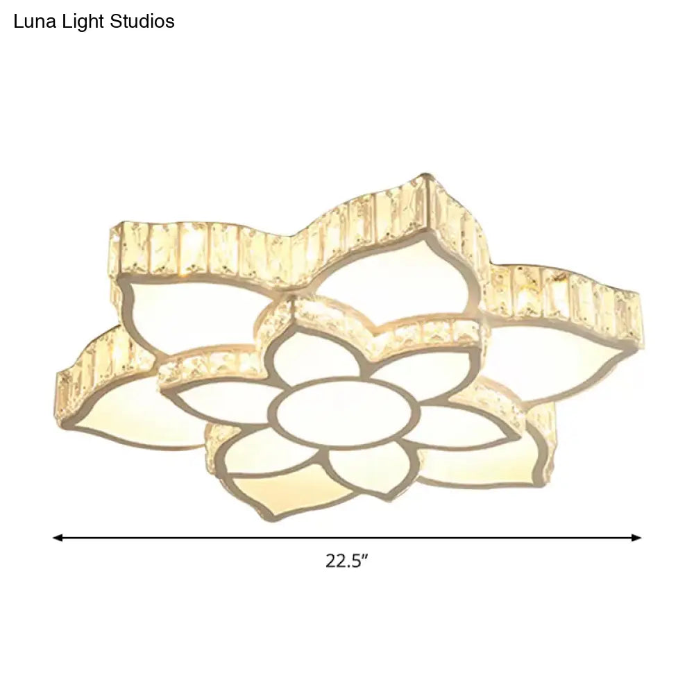 Modern Acrylic Flush Mount Spotlight Led Ceiling Light With Remote Control Dimming - White/3 Color
