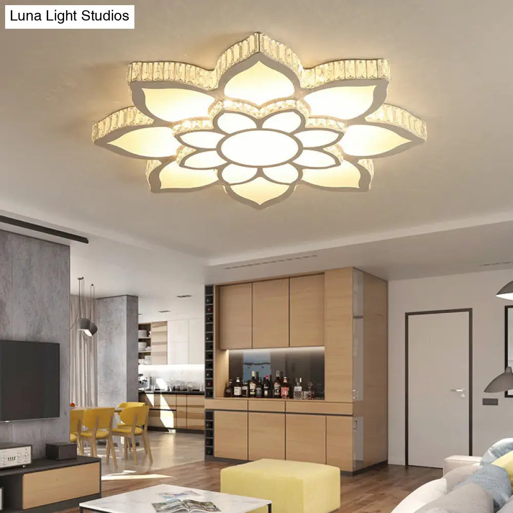 Modern Acrylic Flush Mount Spotlight Led Ceiling Light With Remote Control Dimming - White/3 Color