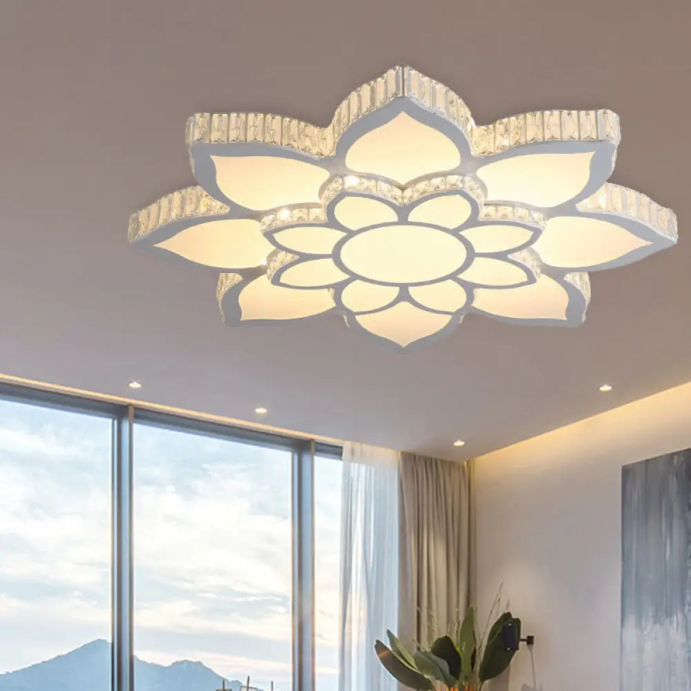 Modern Acrylic Flush Mount Spotlight Led Ceiling Light With Remote Control Dimming - White/3 Color