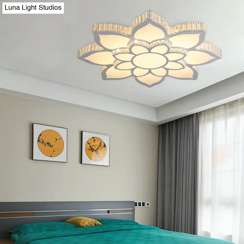 Modern Acrylic Flush Mount Spotlight Led Ceiling Light With Remote Control Dimming - White/3 Color